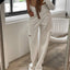 Cut Out Detail Wide Leg White Denim Jeans (PAPERMOON)
