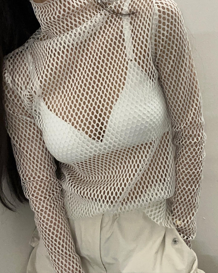 Fishnet mock - neck top (PAPERMOON)