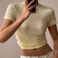 Ribbed Slim Crewneck Basic T - Shirt (PAPERMOON)