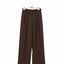 Low Waisted Double Pleats Wide Trousers (PAPERMOON)